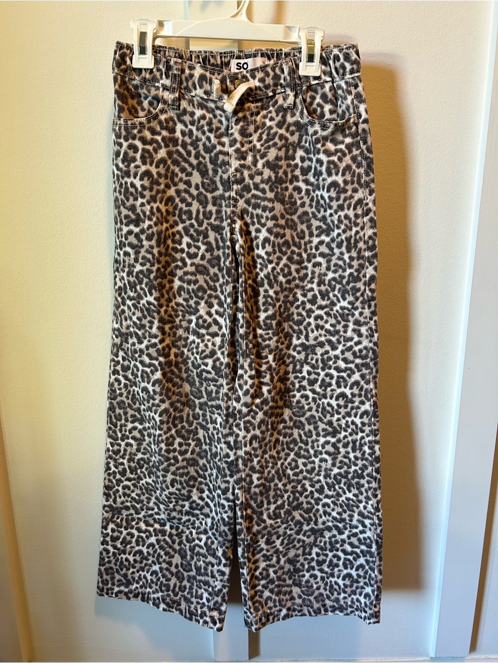 Leopard print wide leg jeans - girls 10